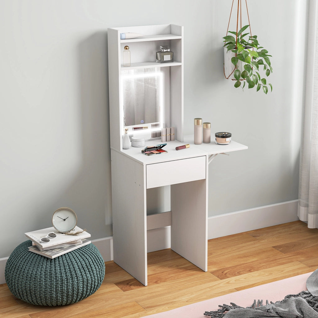 Tocador Trucco con Luci LED e Specchio ¨C zephmum ¨C Bianco