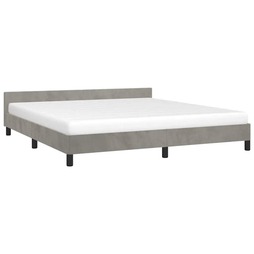 Giroletto senza Materasso-Struttura Letto Grigio Chiaro 160x200 cm Velluto 578187