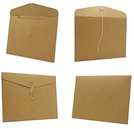 Pacchetto di organizzazione per ufficio di 10 borse documenti in cartone/karton, formato A4, mappe documenti, borsa dossier, borsa organizzativa, ideale per ufficio, scuola, università, 31 x 24 cm
