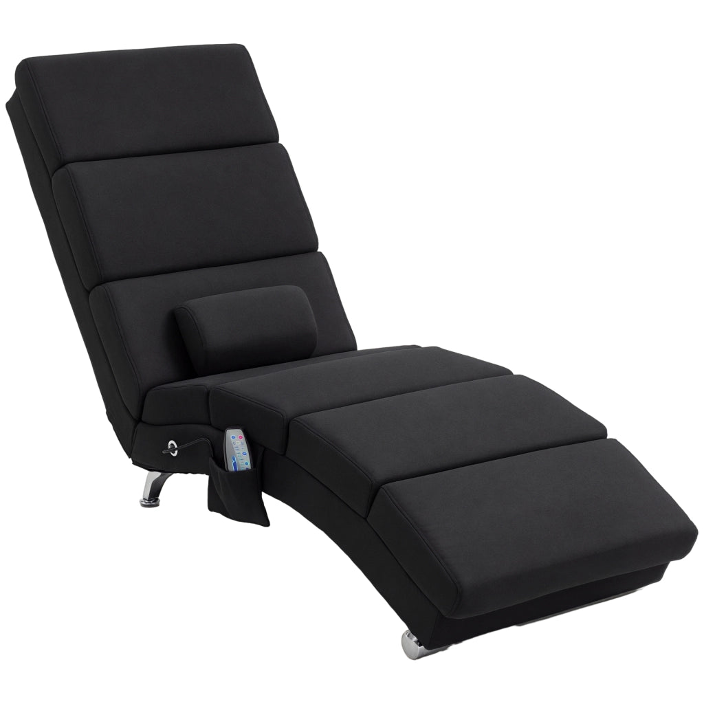 Poltrona relax massaggiante riscaldante ¨C Xylo ¨C tessuto nero con telecomando 56x168x84 cm