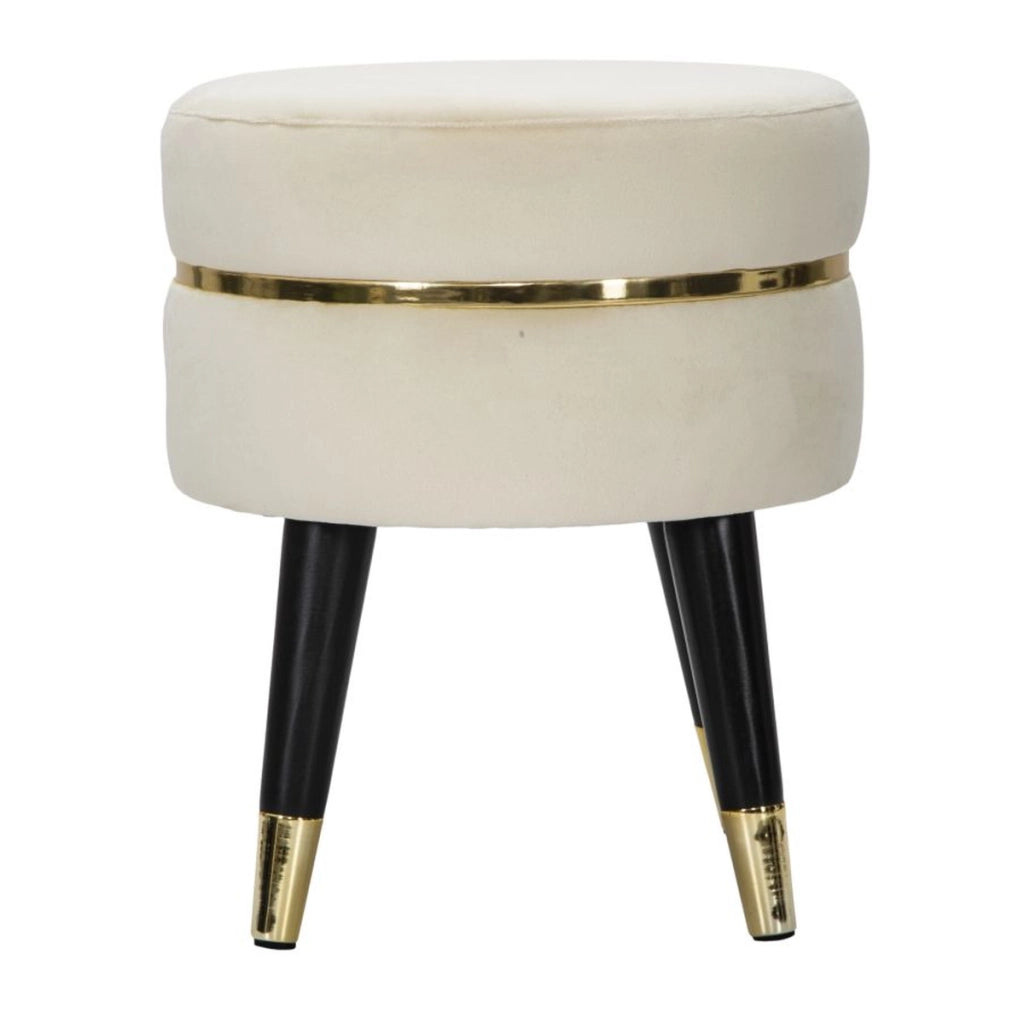 Sgabello Basso VKH458, Beige, Legno, 35x35x40,5 cm