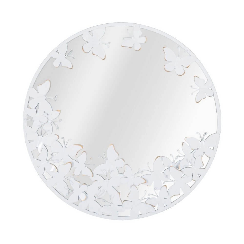 Specchio Rotondo Farfalla Bianca diam 62,5 cm - WHITE