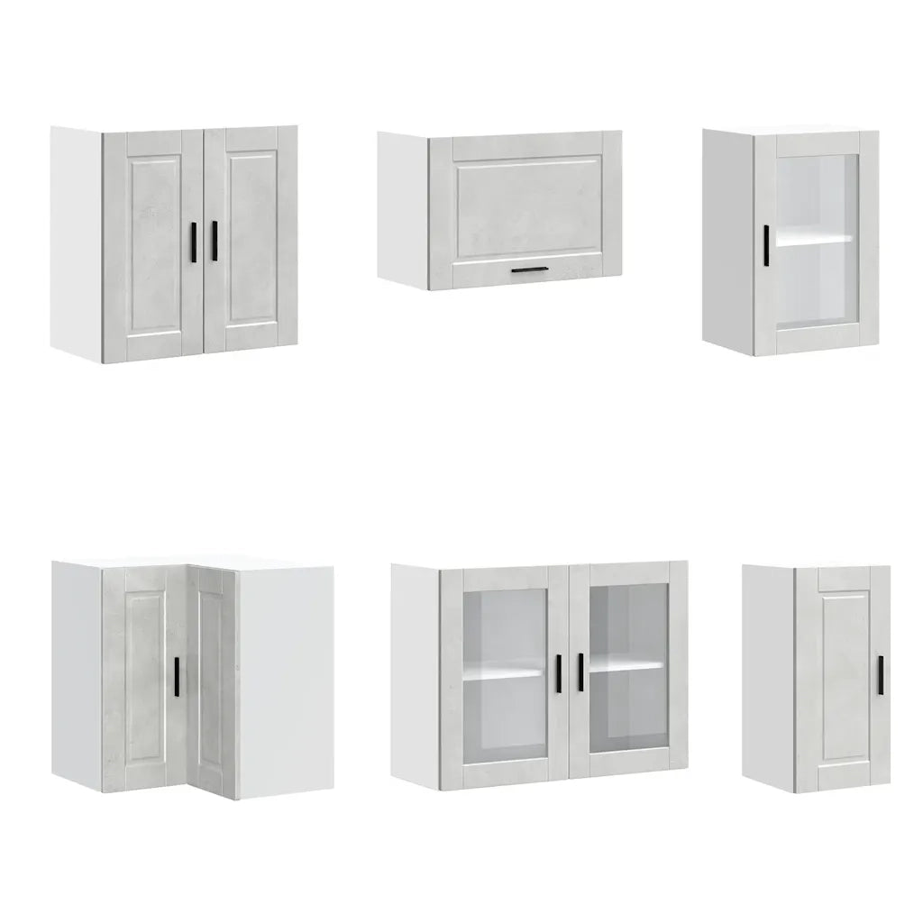 Set Mobili da Cucina 11 pz Porto Grigio Cemento in Truciolato 3314905