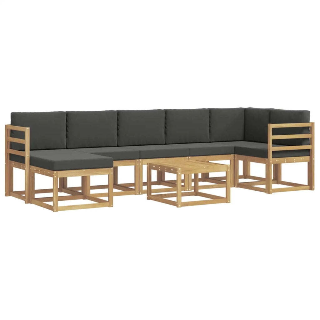 Set di divani da esterno 8 pcs Bianco e Antracite Poliestere