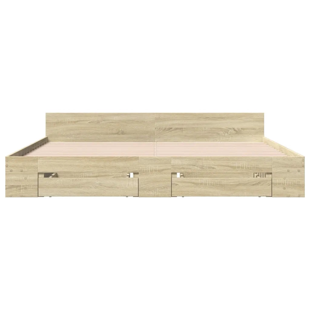 Giroletto Cassetti Rovere Sonoma 200x200 cm Legno Multistrato 3280722