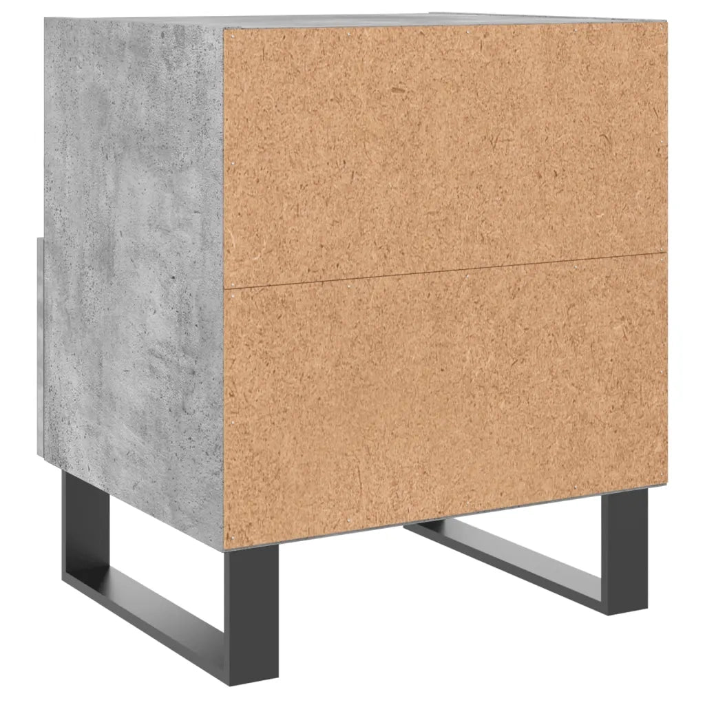 vidaXL Comodino Grigio Cemento 40x35x47,5 cm in Legno Multistrato