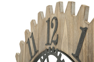 Orologio da Muro Ingranaggio Plus Ø60x4 cm in Ferro e MDF Nero