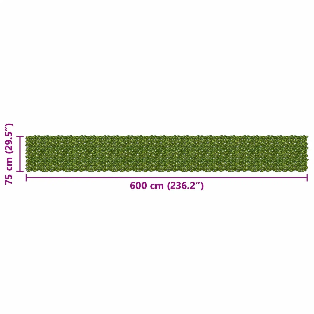 Schermo per balcone con foglie-Pannello per balcone Verde e Giallo 600 x 75 cm 955715