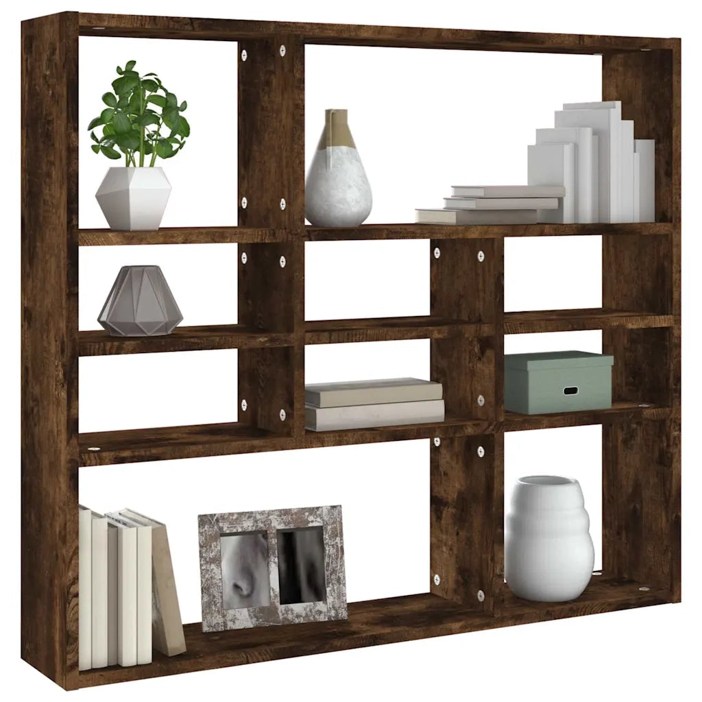 Mensola a Muro Rovere Fumo 90x16x78 cm in Legno Multistrato 815558