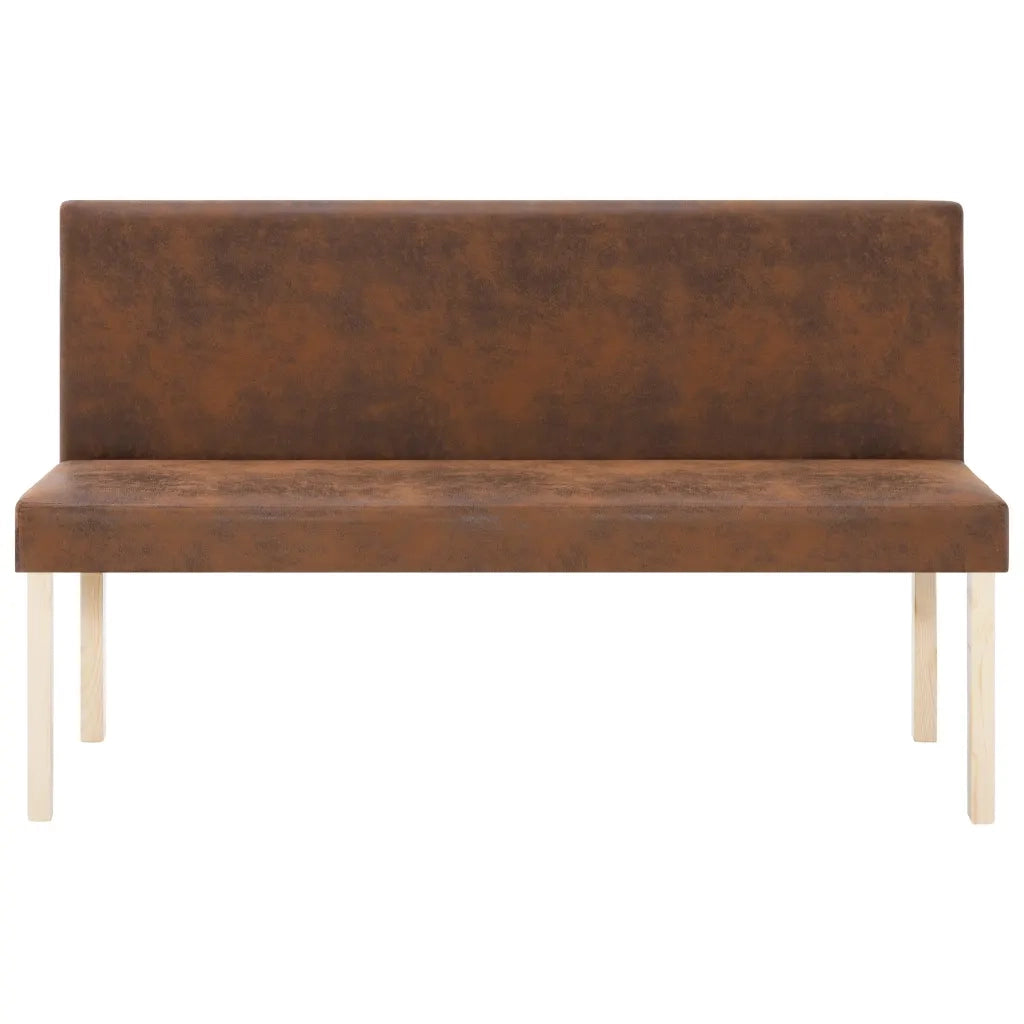 Panca 139,5 cm Marrone in Pelle Scamosciata Artificiale