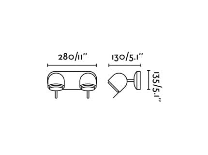 Faro Barcelona 43501 - STONE 2L Lampada da parete grigio pietra