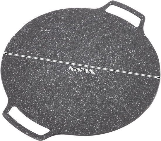 Piastra BBQ Universale a forma rotonda - Antifiammella, Ideale per Induzione e Forno a Gas