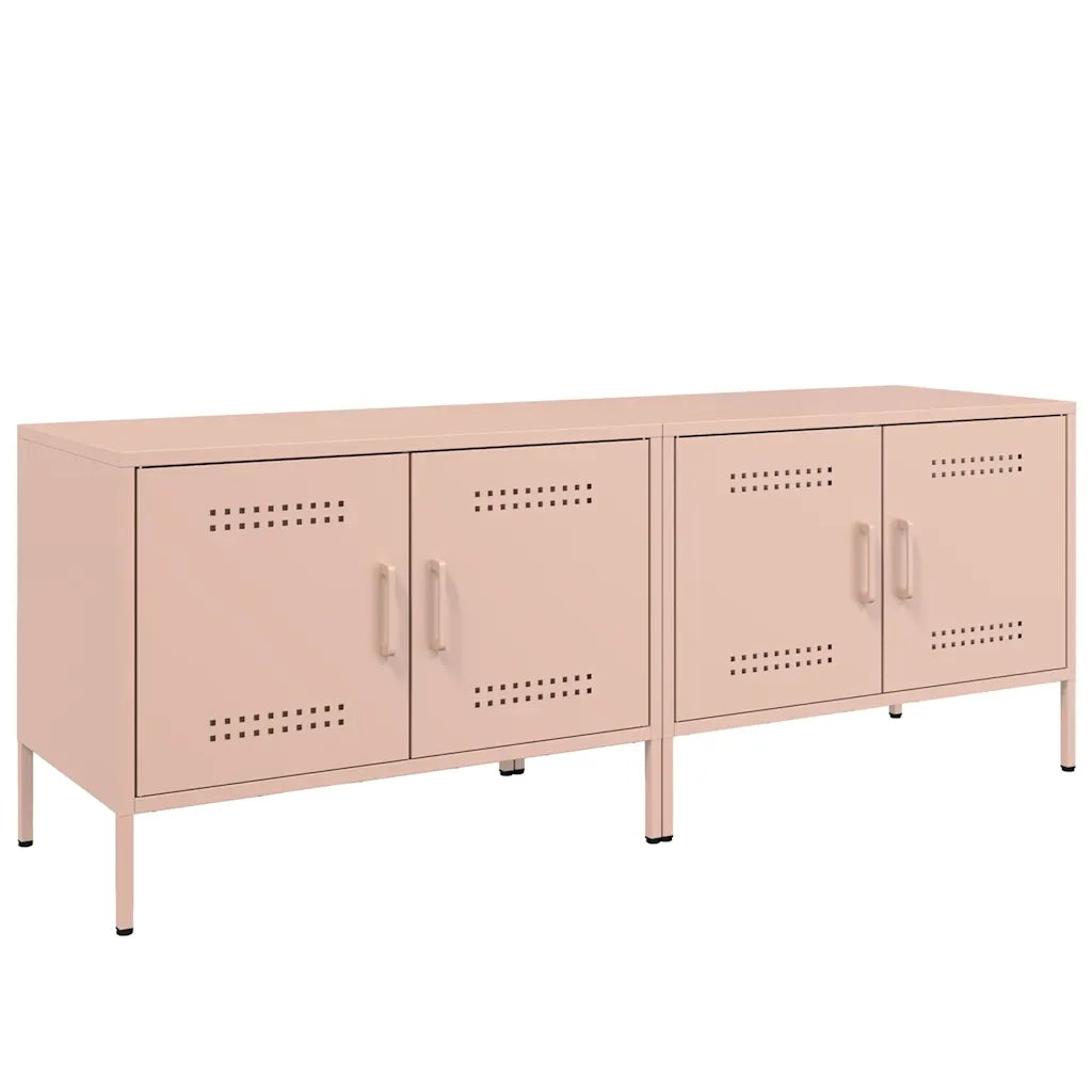 Mobili TV 2pz Rosa 68x39x50,5 cm in Acciaio