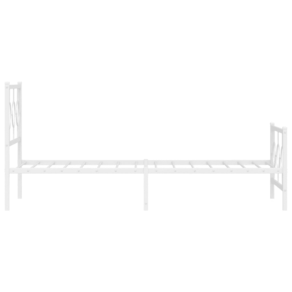 Giroletto con Testiera e Pediera-Struttura Letto Metallo Bianco 90x190 cm 270080