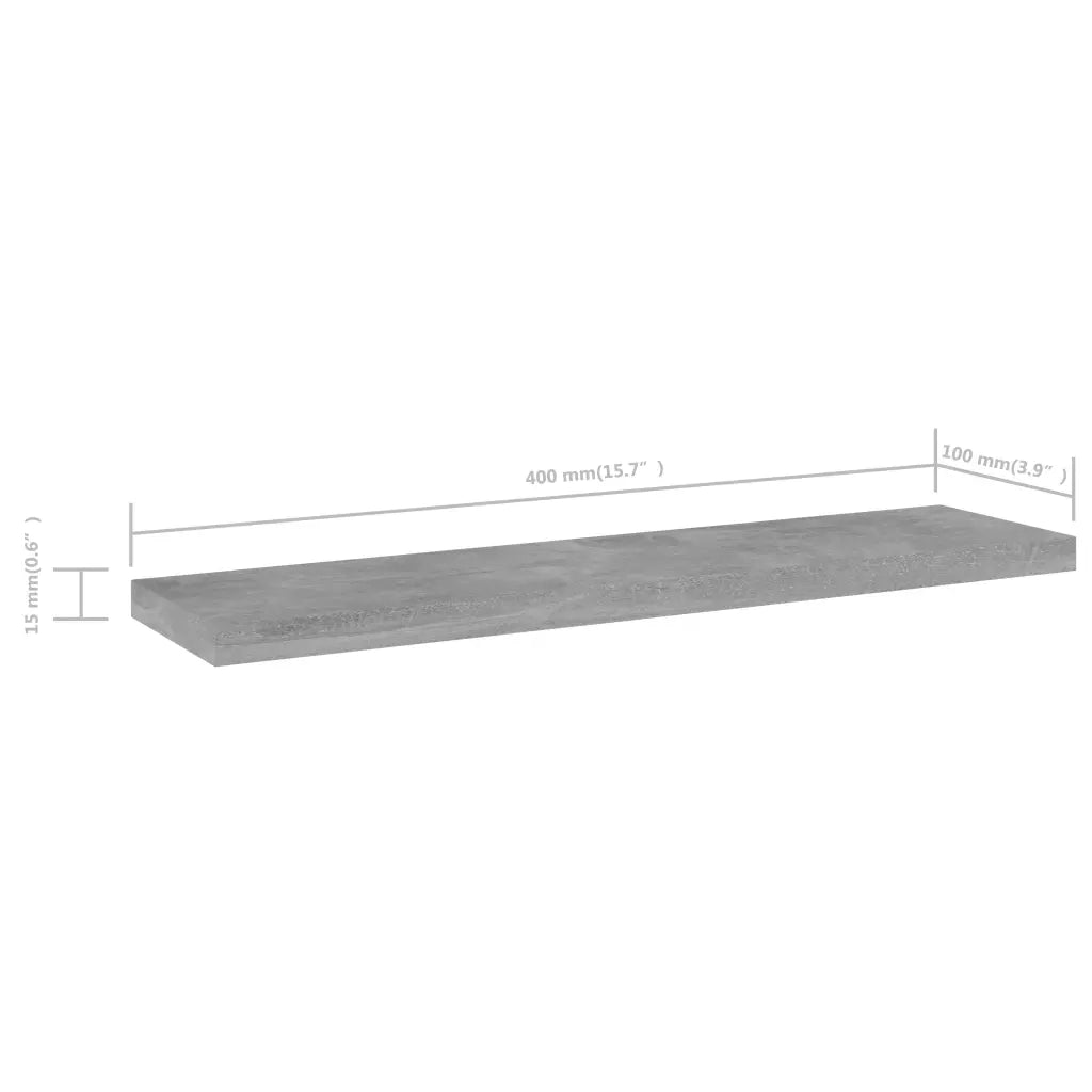 Ripiani per Libreria 4pz Grigio Cemento 40x10x1,5cm Multistrato 805130