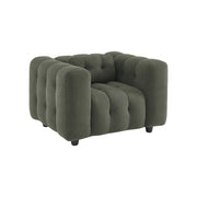 Poltrona imbottita in tessuto bouclé testurizzato, 1 posto, verde kaki