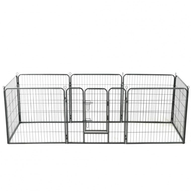Recinto circolare box per cani Ezooza Zabrze con 8 pannelli acciaio da 80 x 80 cm cadauno