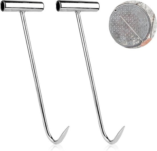 Liftatori di copertura per canali Premium - 30 cm - Grappini pesanti per l'appendere coperture - 2 pezzi