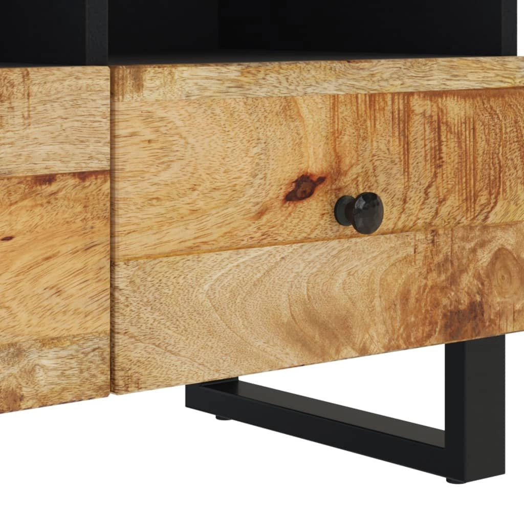Mobile TV multimediale scaffale TV credenza TV sala da pranzo soggiorno camera da letto 70 x 33 x 46 cm legno massello di mango nero 02_0026182