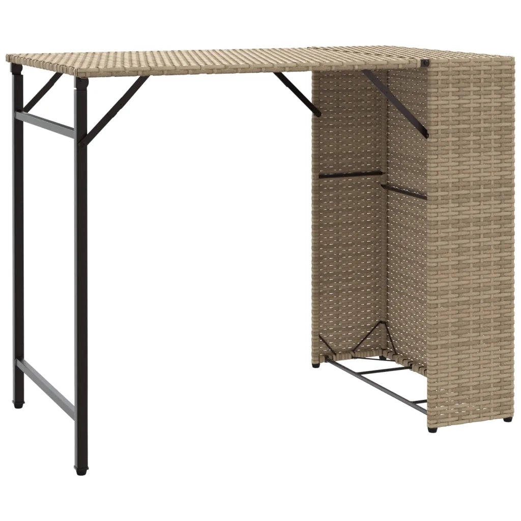 Set da Pranzo da Giardino Pieghevole 5pz Beige in Polyrattan