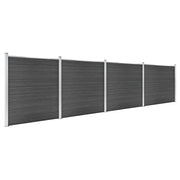 Set Pannelli di Recinzione in WPC 699x186 cm Nero 3070431