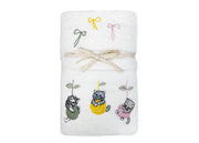 Set Asciugamano Copiola Salvietta Bagno Spugna 100% Cotone Gatto Gomitolo - Copiola - Bianco
