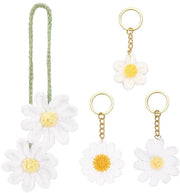 Set di 4 Chiavi a forma di Fiore in Cotone per Accessori Auto