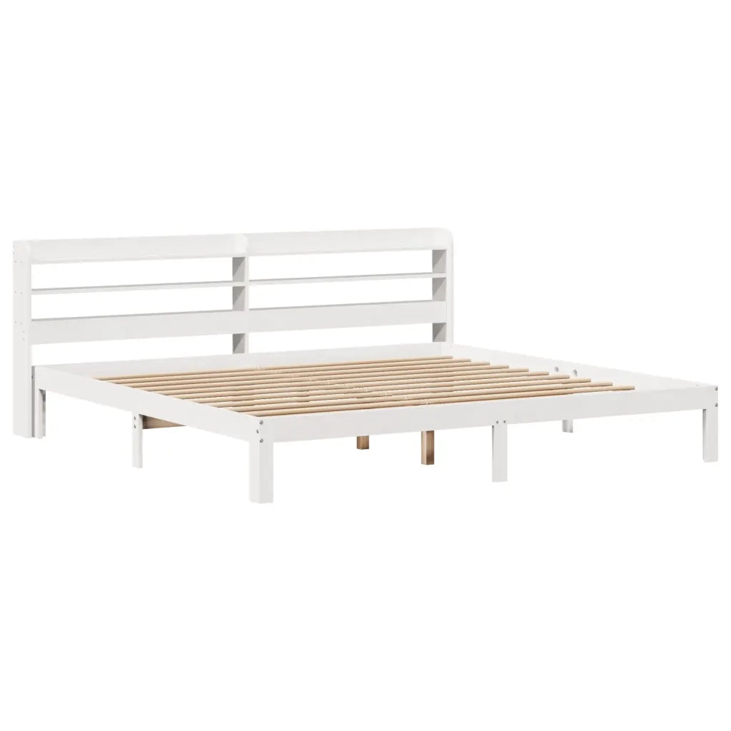 vidaXL Giroletto con Testiera senza Materasso Bianco 180x200 cm