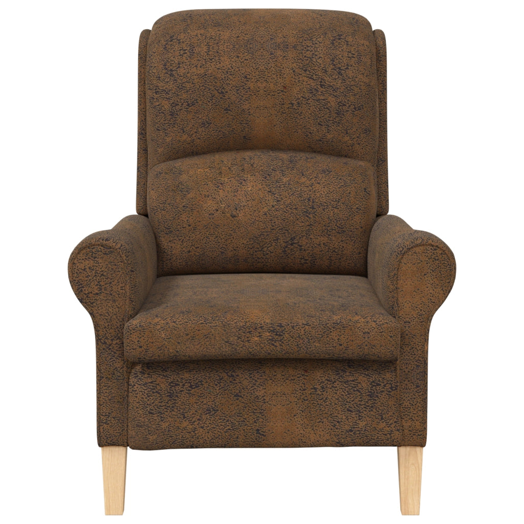 Poltrona Moderna Marrone Tessuto, Legno Standard Ergonomica