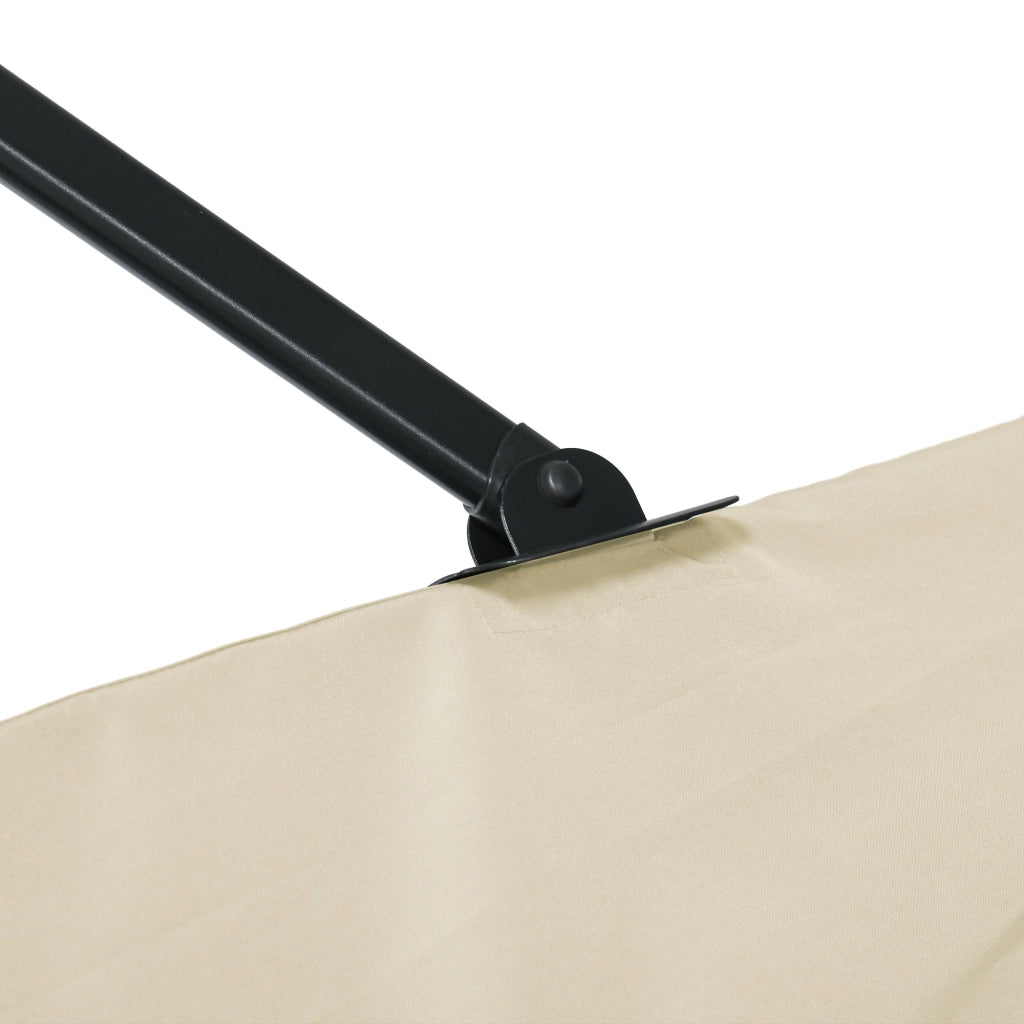 Ombrellone da Giardino Decentrato 245x245x248 cm in Alluminio Crema