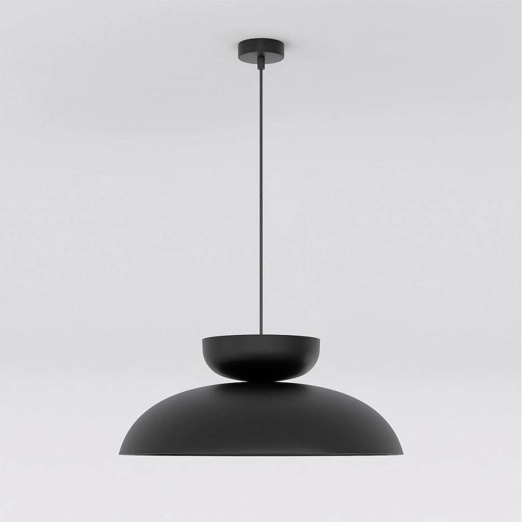 Lampada a sospensione Mega in acciaio nero opaco