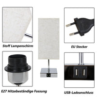 ZMH Lampada da tavolo vintage touch dimmerabile E27 LED USB ricarica intercambiabile per comodino camera letto
