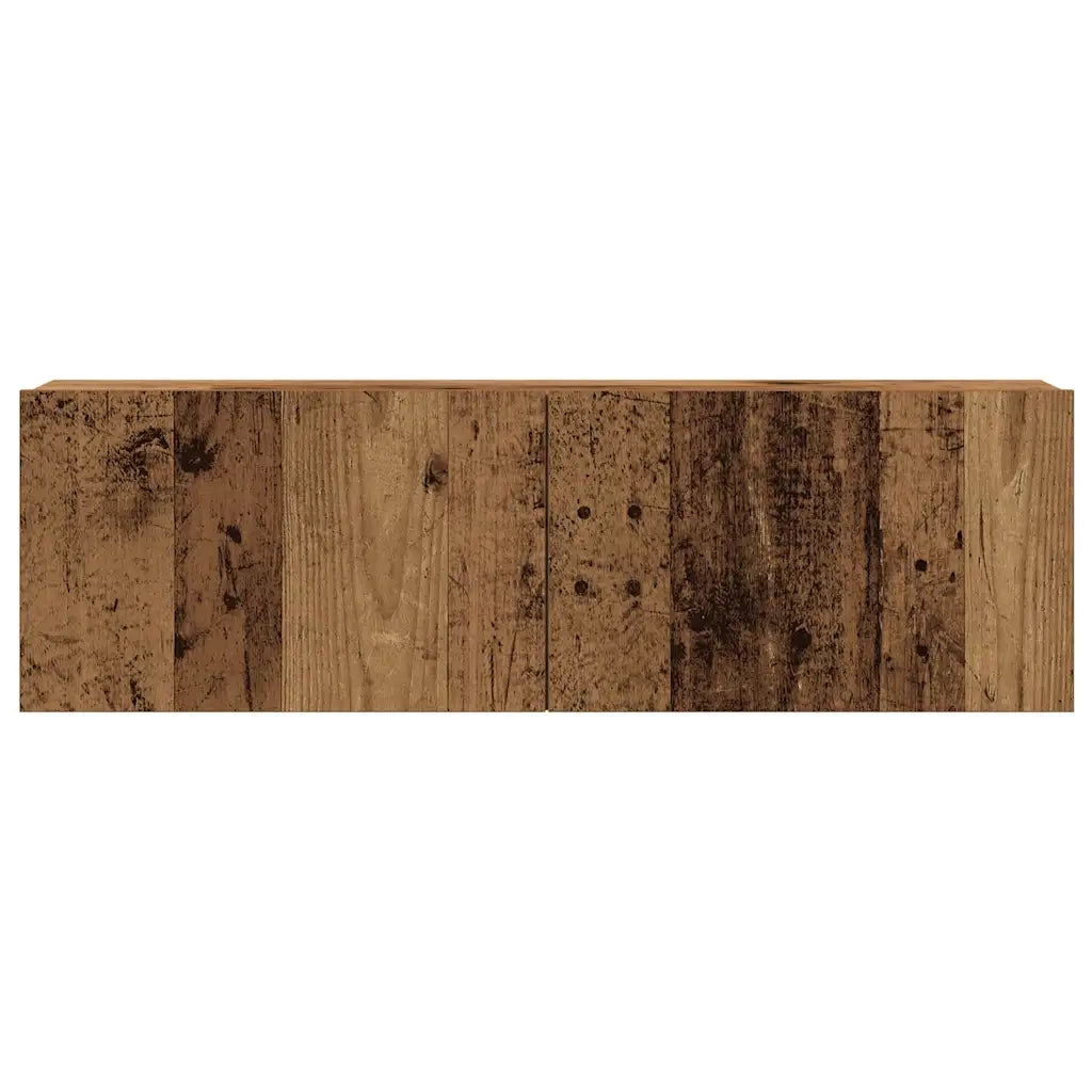 Set Mobile TV 7 pz Montato a Parete Legno Antico in Truciolato 3329139