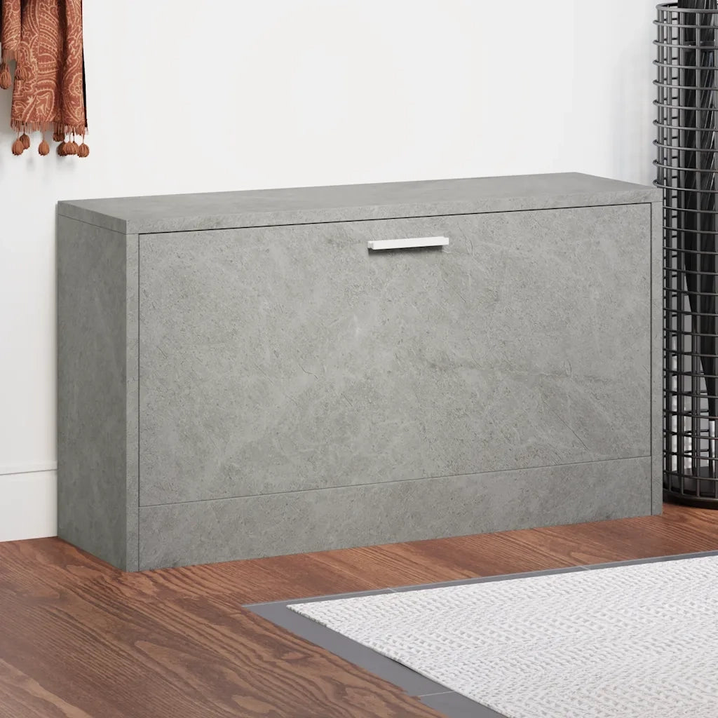 Scarpiera | Mobile per scarpe Grigio Cemento 80x24x45 cm in Legno Multistrato