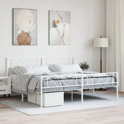 Giroletto con Testiera e Pediera Metallo Bianco 200x200 cmcod mxl 130497