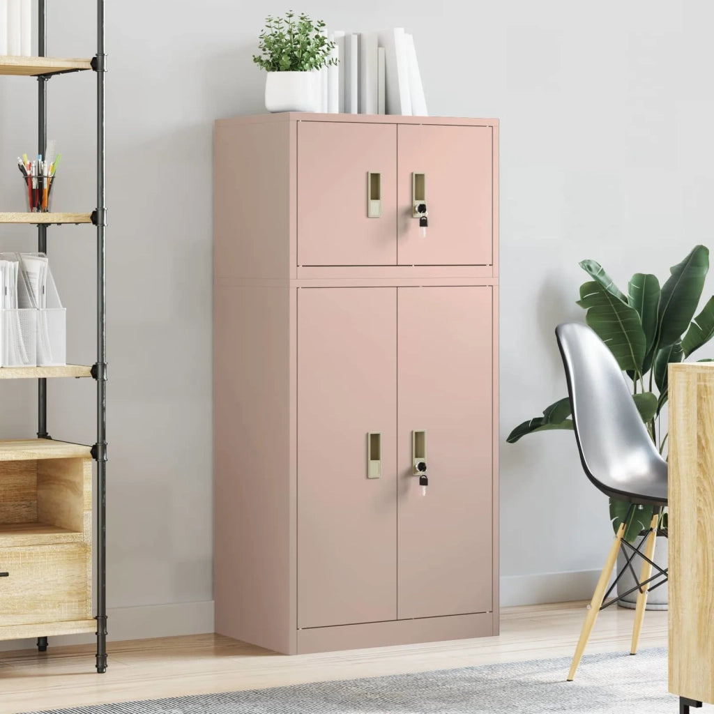 Armadio 2 pz Rosa 60 x 40 x 130 cm Acciaio Bloccabile 3438688