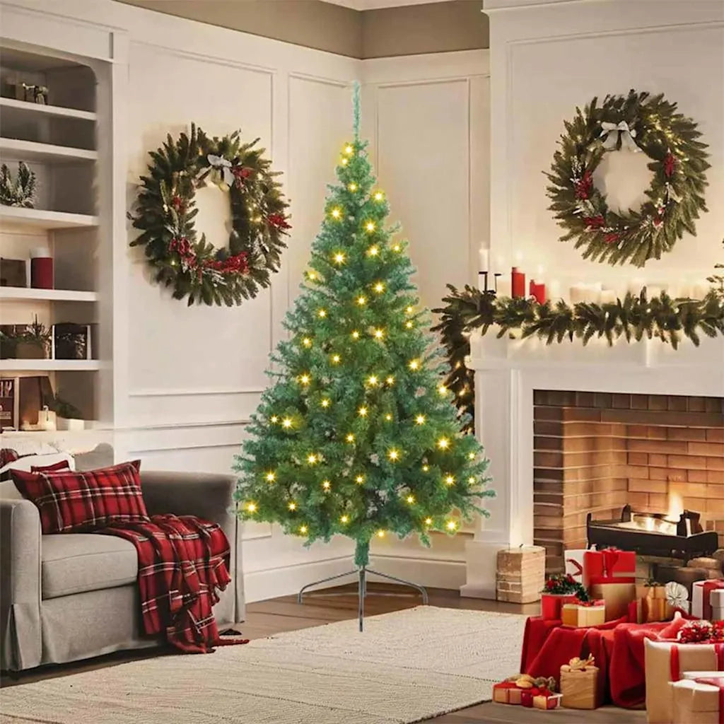 Albero di Natale | Decorazioni natalizie artificiale con luci integrate Verde 180 cm