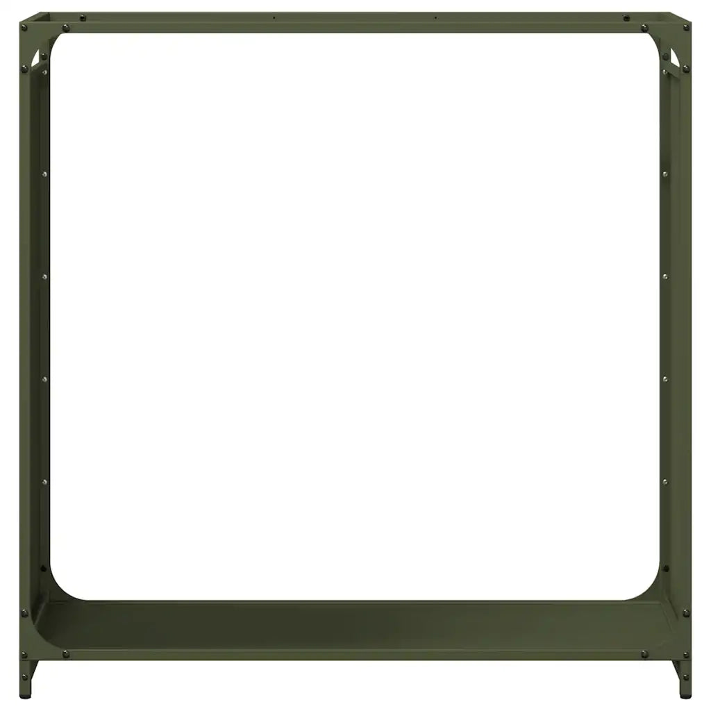 Rastrelliera per Legna da Ardere Verde Oliva 90x28x90 cm CFW7602111