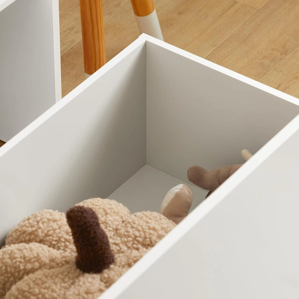 Libreria per bambini Scaffale per bambini con cassapanca portagiochi estraibile Mobili cameretta Bianco 76x40x100cm KMB83-W