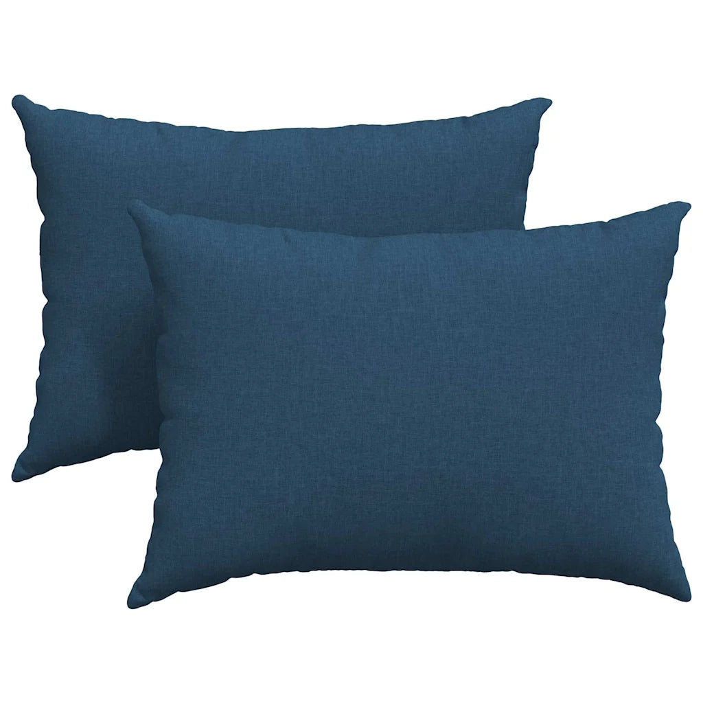 Cuscini da Divano 2 pz | Cuscini per sedie Blu 70 x 50 cm Tessuto