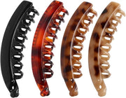 4 Pezzi di Capelli Vintage per Capelli Lunghi - Grandi Clip per Pony e Stile Donna