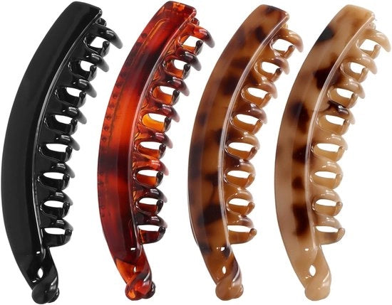 4 Pezzi di Capelli Vintage per Capelli Lunghi - Grandi Clip per Pony e Stile Donna