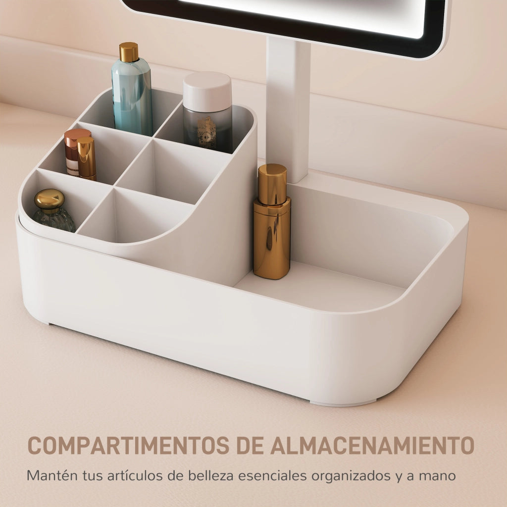 Specchio Trucco Illuminato Ricaricabile ¨C Zephmum ¨C Bianco 2 Modelli Luce 180¡ã Rotazione