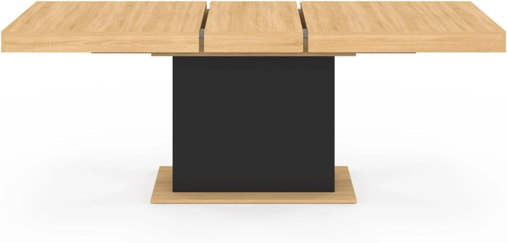 Tavolo da pranzo rettangolare allungabile EDEN 6-10 persone in legno e nero 160-200 cm