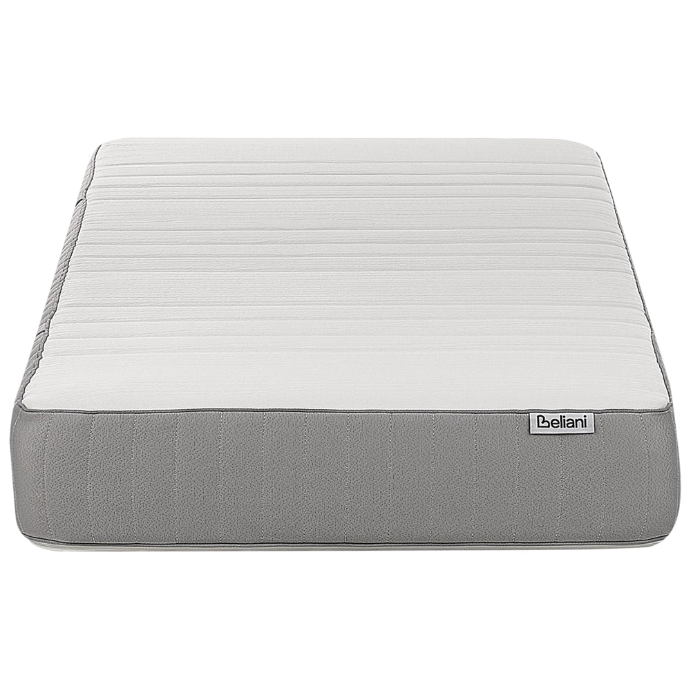 Materasso EU Medio 90 x 200 cm Bianco Grigio Schiuma Imbottitura Poliestere Sfoderabile