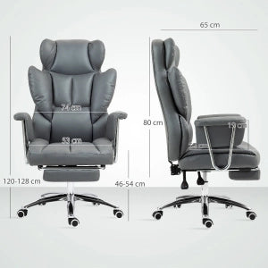 SEDIA UFFICIO Ergonomica Reclinabile 74x65x120-128 cm Grigio Scuro