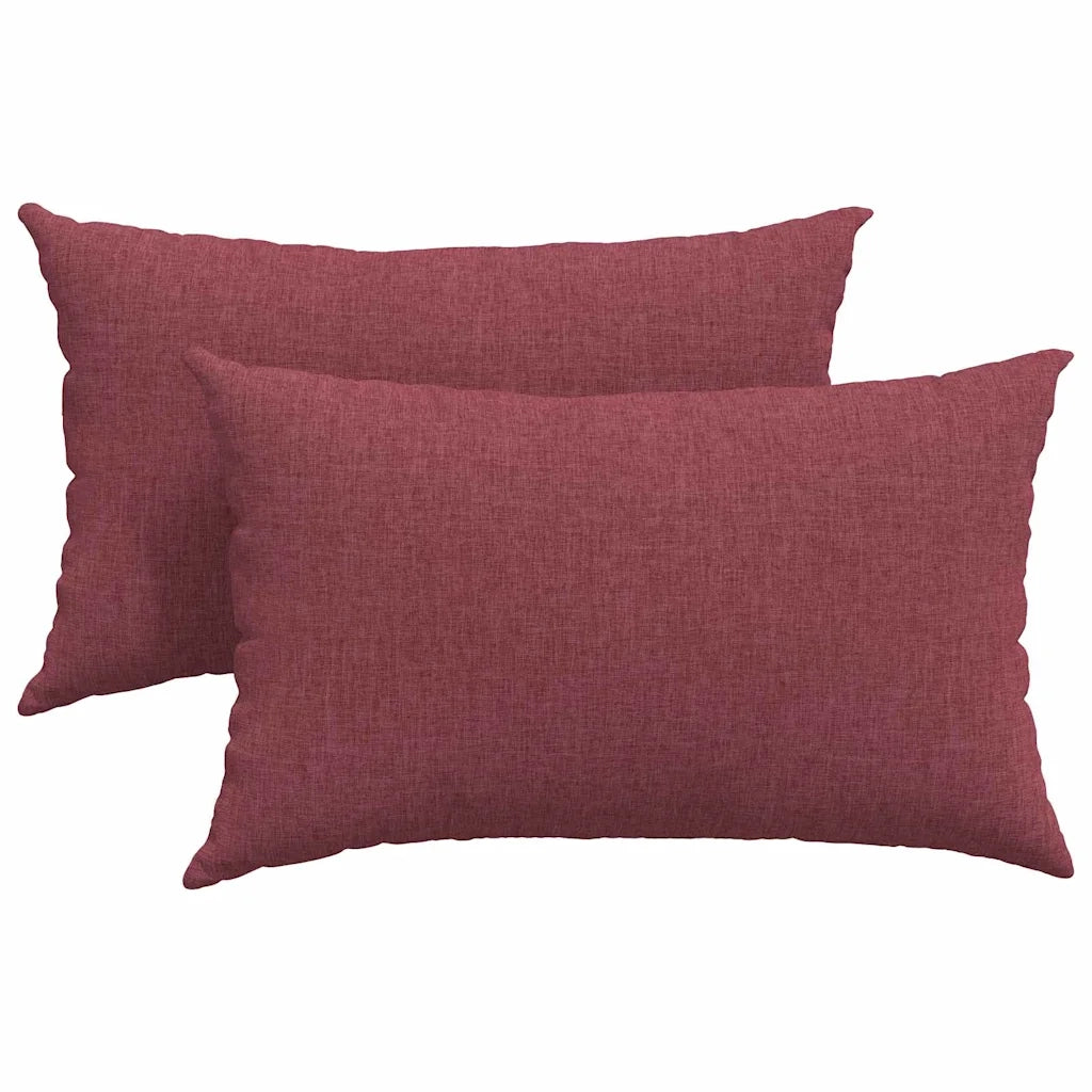 Cuscini da Divano 2 pz | Cuscini per sedie Rosso Vino 50 x 30 cm Tessuto