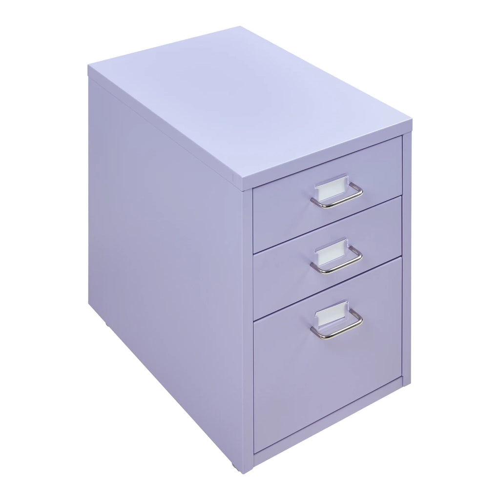 Mobiletto per ufficio mobile contenitore su ruote acciaio 48 x 28 x 41 cm viola chiaro 03_0009124
