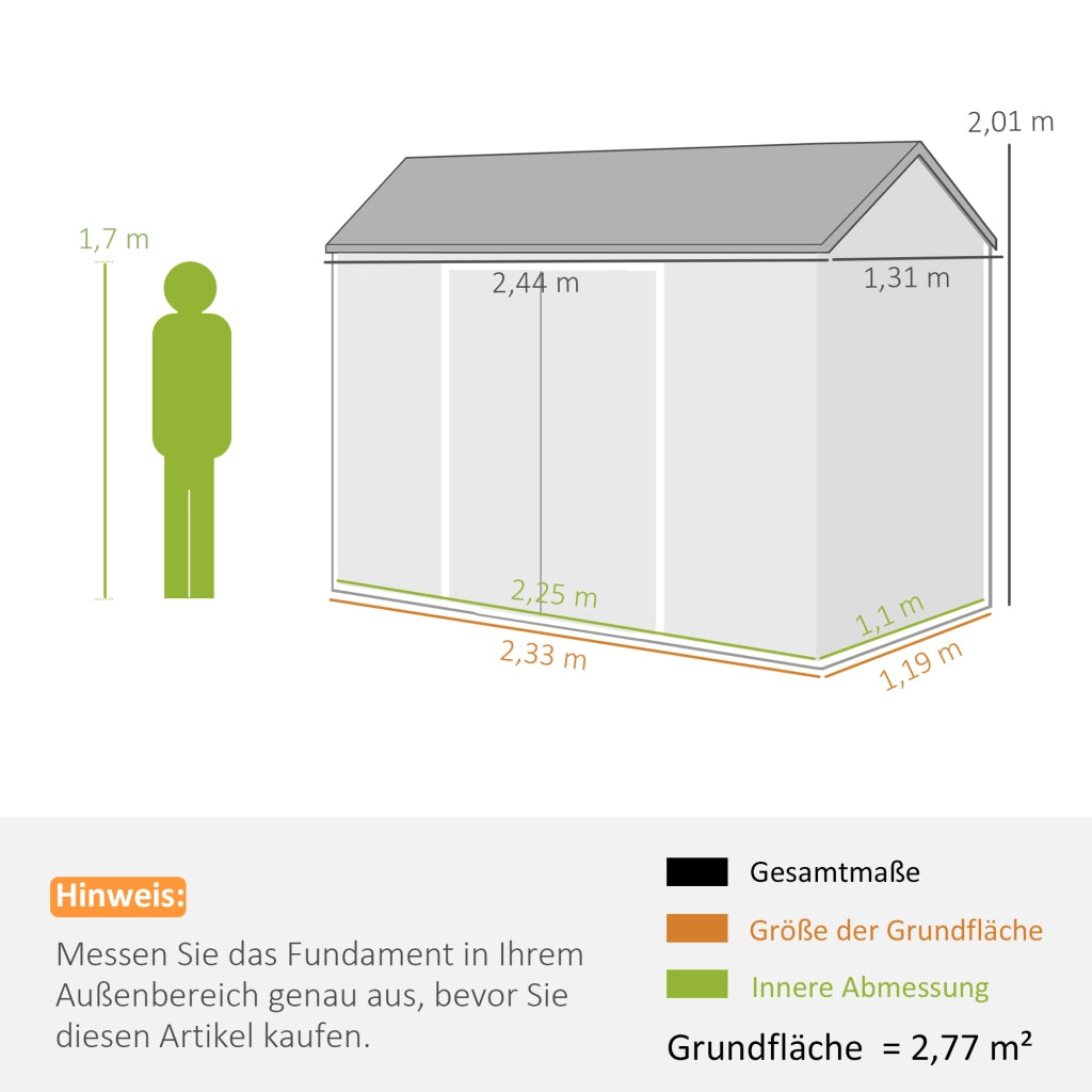 Casetta da giardino in legno ¨C zephmum ¨C effetto legno 2 finestre 2 porte