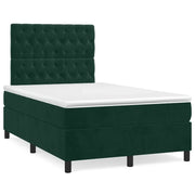 Giroletto a Molle con Materasso Verde Scuro 120x190 cm Velluto
